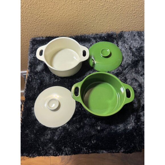 Mini Round Ceramic Cocotte Set By Brocc Your Body NEW - Picture 4 of 6